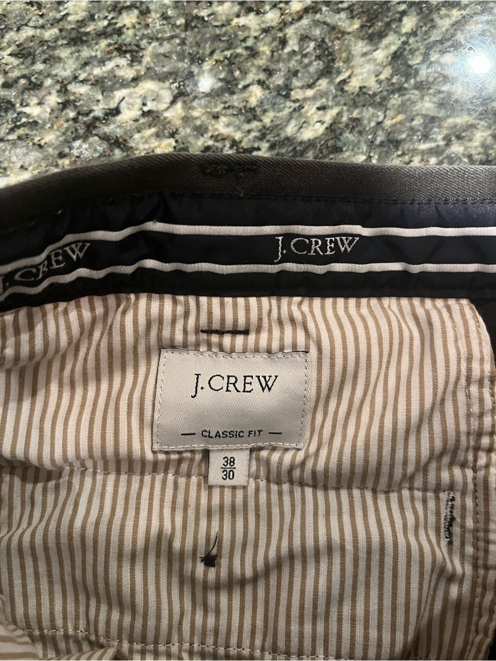 J. Crew men’s Black Dress Pants with Striped Lining Classic Fit 38/30 - Picture 3 of 5